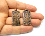 2 Copper Charm Antique Copper Charm (39x17mm) G17016
