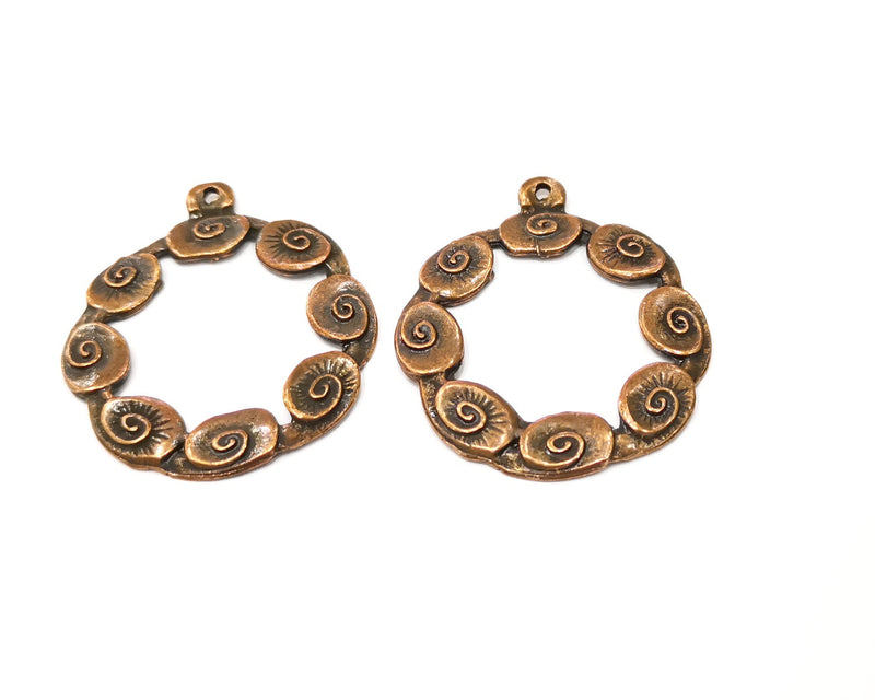 2 Copper Charm Antique Copper Charm (49x41mm) G17017