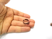 Copper Ring Blank Setting Hammered Cabochon Base Ring Backs Mounting Adjustable Ring Base Bezel (10mm) Antique Copper Plated G17023