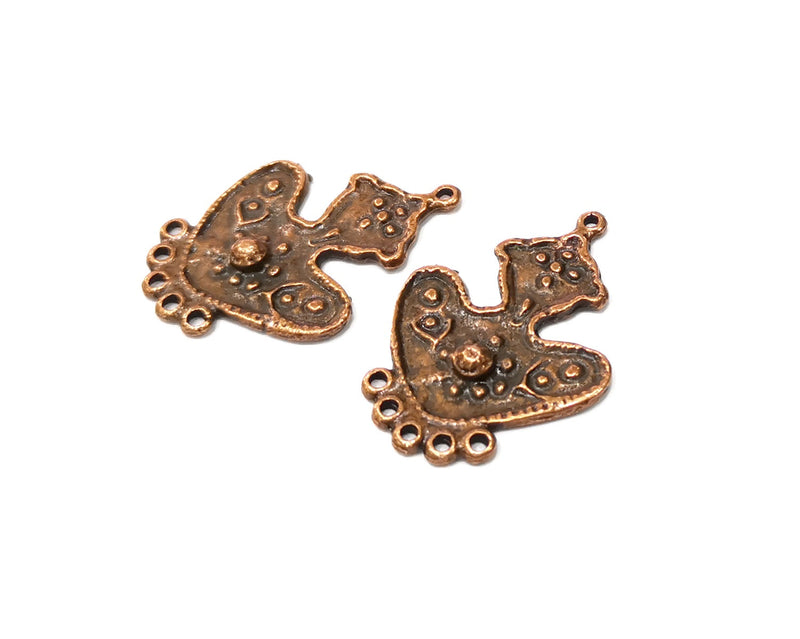 2 Copper Charm Connector Antique Copper Charm (37x26mm) G17024