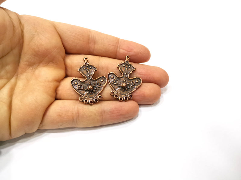 2 Copper Charm Connector Antique Copper Charm (37x26mm) G17024