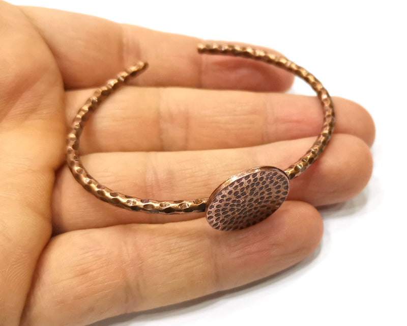 Bracelet Blank Hammered Cuff Mountings Bangle Blank Glass Cabochon Base Adjustable Antique Copper Bracelet (20mm Blank) G17027