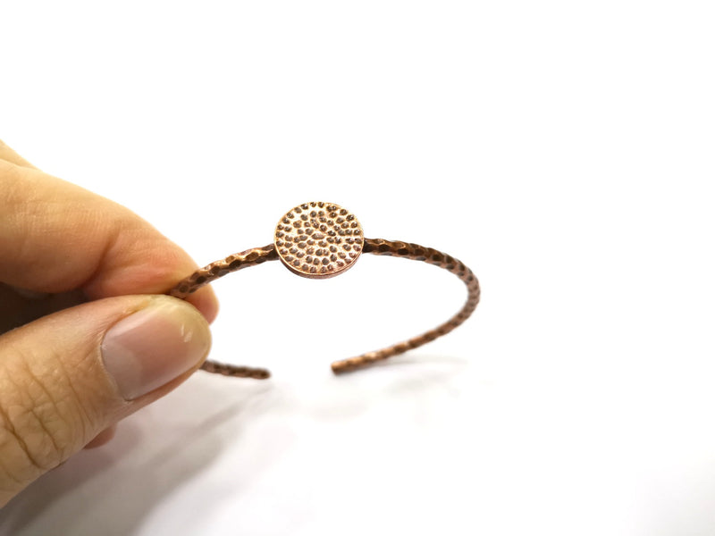 Bracelet Blank Hammered Cuff Mountings Bangle Blank Glass Cabochon Base Adjustable Antique Copper Bracelet (16mm Blank) G17035