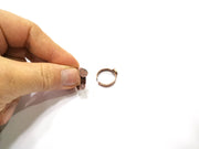 Copper Ring Blank Setting Hammered Cabochon Base Ring Backs Mounting Adjustable Ring Base Bezel (8mm) Antique Copper Plated G17038