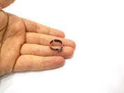 Copper Ring Blank Setting Hammered Cabochon Base Ring Backs Mounting Adjustable Ring Base Bezel (8mm) Antique Copper Plated G17038