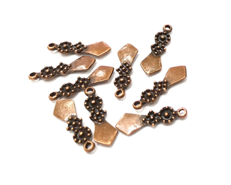 10 Copper Charm Antique Copper Charm (23x7mm) G17041