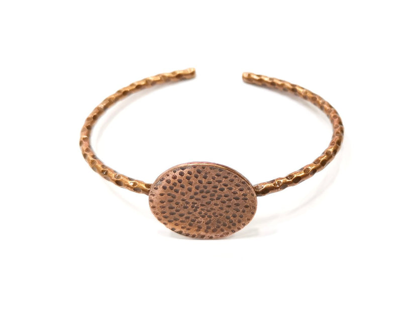 Bracelet Blank Hammered Cuff Mountings Bangle Blank Glass Cabochon Base Adjustable Antique Copper Bracelet (25mm Blank) G17044