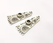 2 Silver Bezel Blank inlay Blank Pendant Base Resin Blank Mosaic Mountings Antique Silver Plated Metal (6 mm blank )  G17489