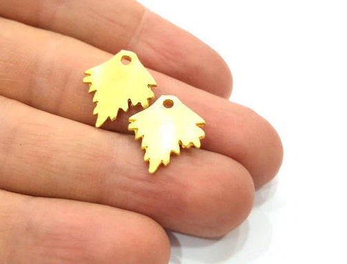 5 Leaf Charms Gold Charm Gold Plated Metal (18x15mm)  G11362