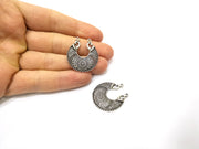 2 Silver Charms Antique Silver Plated Charms (31x28mm)  G17071