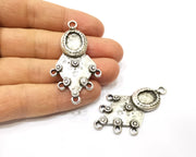 2 Silver Charms Antique Silver Plated Charms (53x30mm)  G17077
