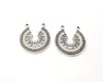2 Silver Charms Antique Silver Plated Charms (30x28mm)  G17078