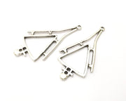 2 Silver Charms Antique Silver Plated Charms (63x32mm)  G17084
