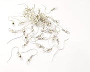 Earring Hook 20 Pcs (10 pairs)  Antique Silver Plated Brass Earring Hook ,Findings G17549
