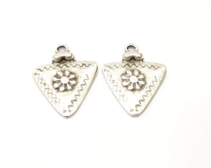 2 Silver Charms Antique Silver Plated Charms (33x25mm)  G17089