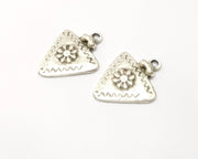 2 Silver Charms Antique Silver Plated Charms (33x25mm)  G17089