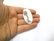 2 Silver Charms Antique Silver Plated Charms (52x28mm)  G17090