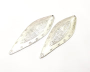 2 Silver Charms Antique Silver Plated Charms (75x24mm)  G17093