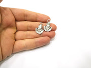 8 Silver Charms Antique Silver Plated Charms (23x15mm)  G17094