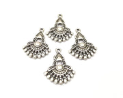 6 Silver Charms Antique Silver Plated Charms (25x18mm)  G17098