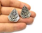 2 Silver Charms Antique Silver Plated Charms (29x24mm)  G17102