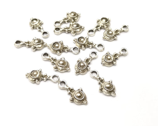 20 Silver Charms Antique Silver Plated Charms (16x8mm)  G17104