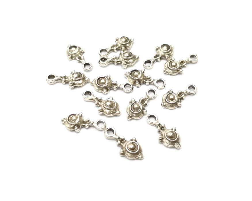 20 Silver Charms Antique Silver Plated Charms (16x8mm)  G17104