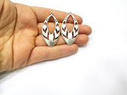 2 Silver Charms Antique Silver Plated Charms (50x25mm)  G17106