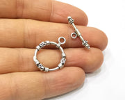 4 sets Toggle Clasps Antique Silver Plated Toggle Clasp Findings 25x20mm+23x6mm  G17107