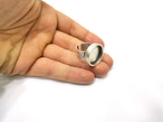 Silver Ring Blank Setting Cabochon Base inlay Ring Backs Mounting Adjustable Ring Base Bezel (20mm blank) Antique Silver Plated G17119