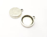 2 Silver Pendant Blank Base inlay Blank Resin Bezel Mosaic Mountings Antique Silver Plated Metal (20 mm blank )  G17121