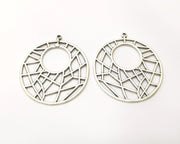 2 Silver Charms Antique Silver Plated Charms (39mm)  G17518