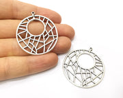 2 Silver Charms Antique Silver Plated Charms (39mm)  G17518