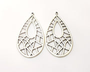 2 Silver Charms Antique Silver Plated Charms (52x27mm)  G17519