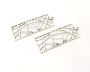 2 Silver Charms Antique Silver Plated Charms (50x18mm)  G17520