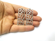 2 Silver Charms Antique Silver Plated Charms (50x18mm)  G17520