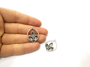 5 Silver Flowers Charms Antique Silver Plated Charms (29x20mm)  G17522