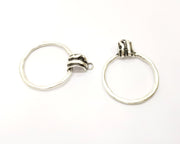 2 Silver Charms Antique Silver Plated Charms (48x36mm)  G17523