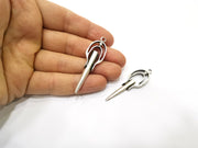2 Silver Charms Antique Silver Plated Charms (56x16mm)  G17524