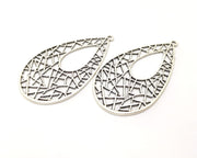 2 Silver Charms Antique Silver Plated Charms (66x37mm)  G17525