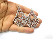 2 Silver Charms Antique Silver Plated Charms (62x42mm)  G17527