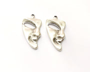 4 Mask Charms Antique Silver Plated Charms (31x16mm)  G17528