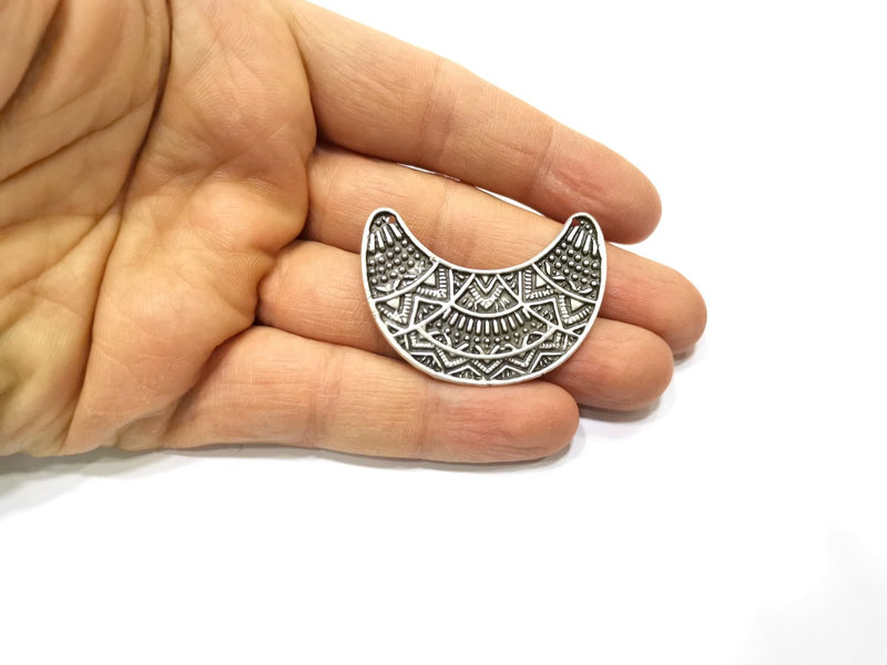 2 Ethnic Pendant Antique Silver Plated Pendant (45x31mm)  G17532