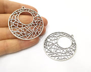 2 Silver Charms Antique Silver Plated Charms (49mm)  G17534