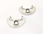 4 Ethnic Pendant Antique Silver Plated Pendant (39x26mm)  G17538