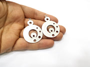 2 Silver Charms Antique Silver Plated Charms (46x33mm)  G17539