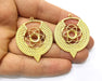 2 Gold Charms Gold Plated Charms  (43x34mm)  G17542