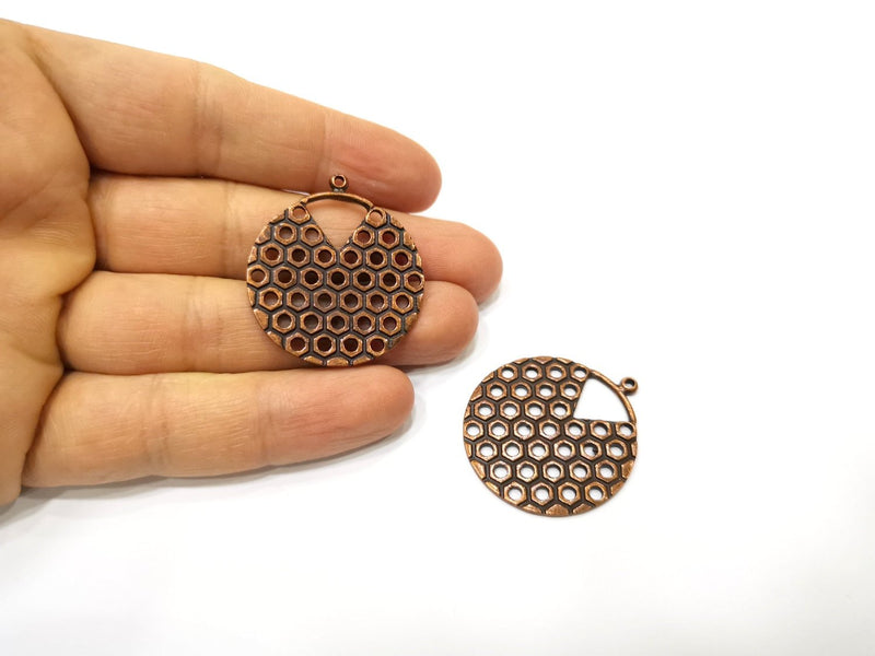 2 Copper Charm Antique Copper Charm (38x33mm) G17544