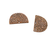 2 Hammered Semi Circle Charm Antique Copper Charm (30x20mm) G17555
