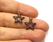 20 Star Charm Antique Copper Charm (17x14mm) G17558